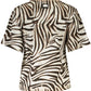 Elegant Beige Printed Tee with Short Sleeves