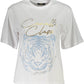 Chic White Printed Tee with Timeless Elegance