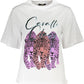 Chic Slim Fit White Tee with Signature Print