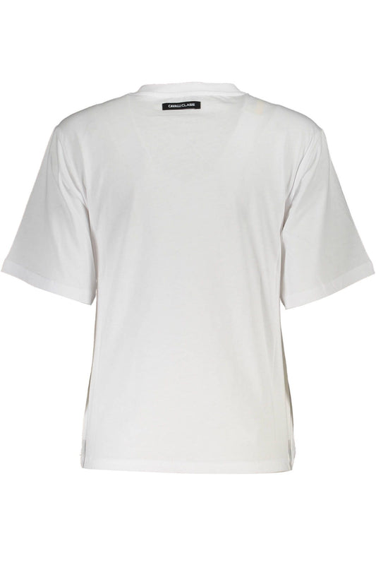 Chic White Printed Tee with Timeless Elegance
