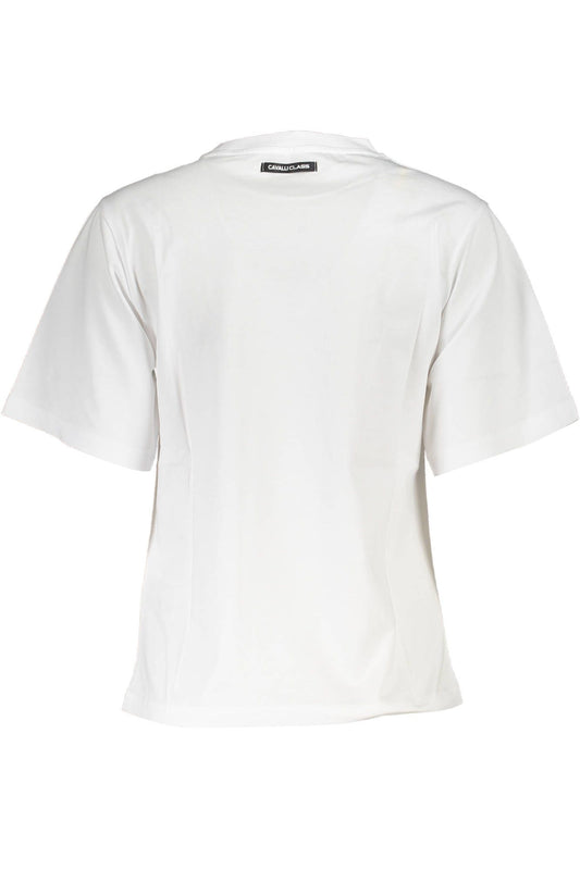 Chic Slim Fit White Tee with Signature Print