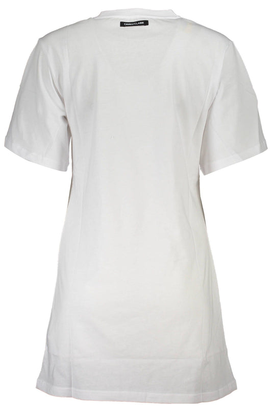 Elegant White Printed Cotton Tee
