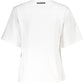 Chic White Printed Cotton Tee with Designer Flair