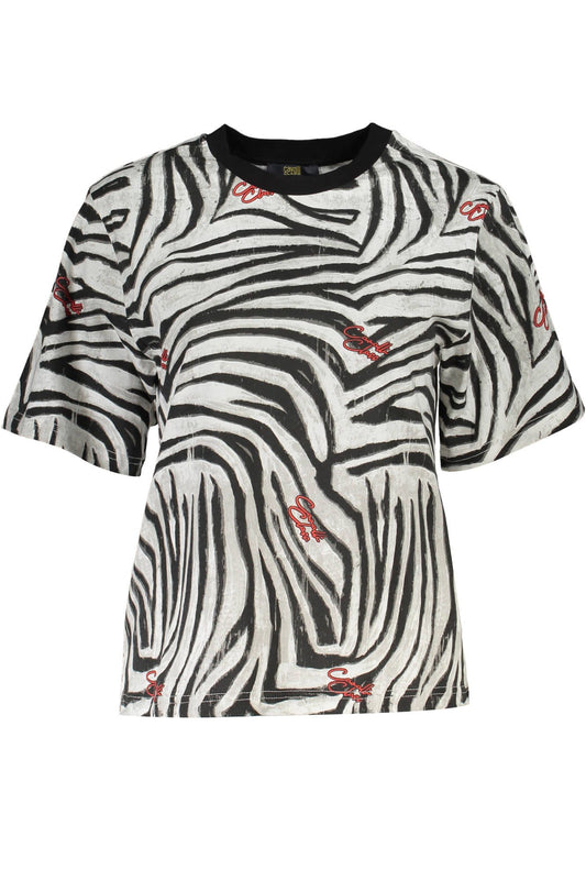 Elegant Black Printed Tee with Logo Accent