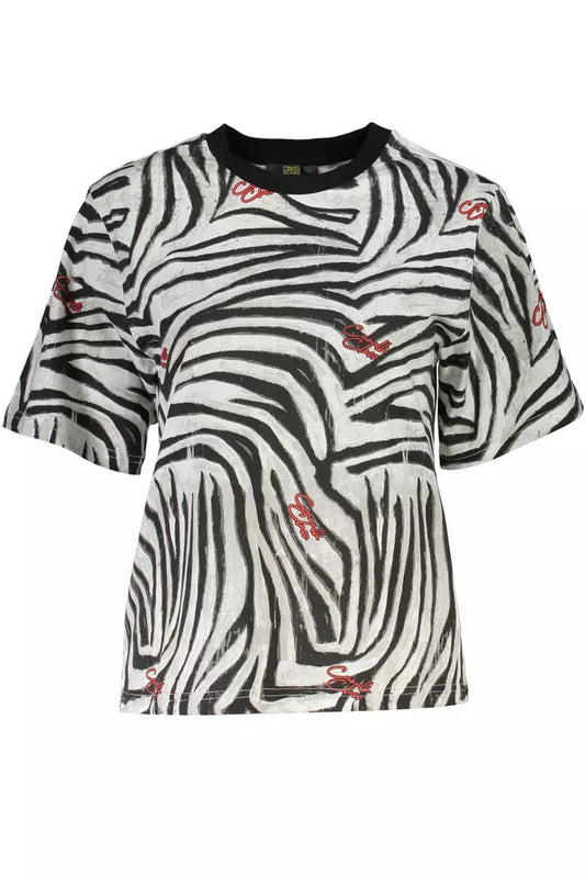 Elegant Black Cotton Tee with Exclusive Print
