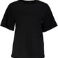 Sleek Black Cotton Tee with Exclusive Print