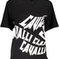 Elegant Print Logo Tee with Round Neckline