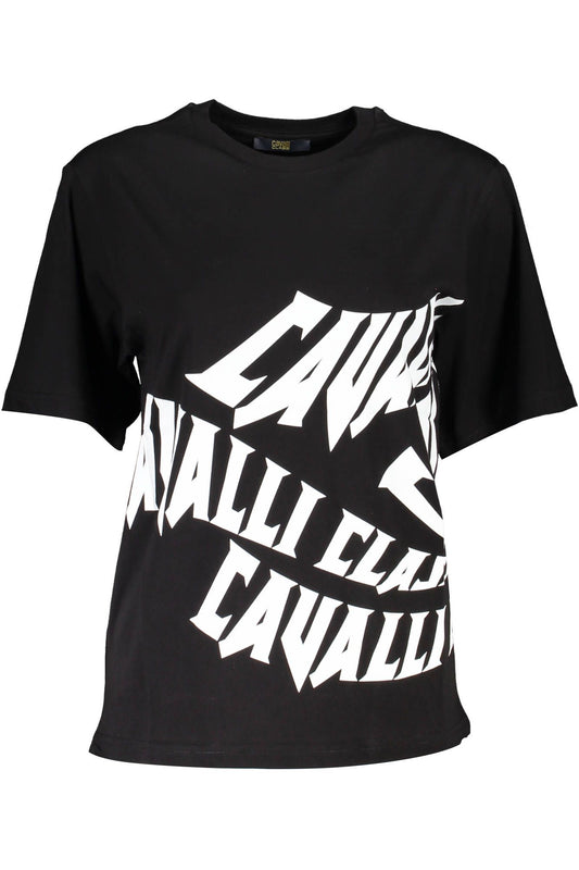 Elegant Print Logo Tee with Round Neckline