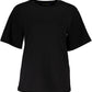Sleek Black Cotton Tee with Iconic Print