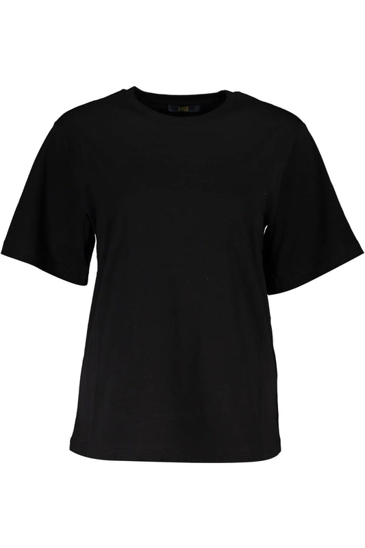Sleek Black Cotton Tee with Iconic Print