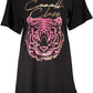 Elegant Black Printed Tee with Logo Detailing