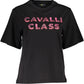 Elegant Black Cotton Tee with Signature Print