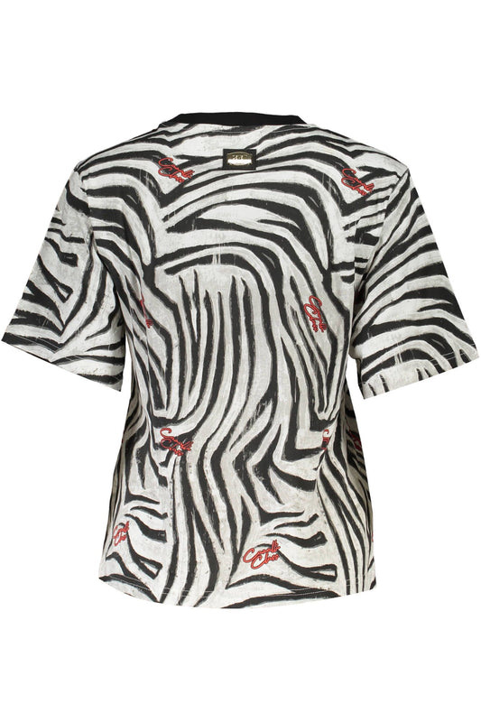 Elegant Black Printed Tee with Logo Accent