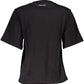 Chic Black Printed Cotton Tee with Logo Detail