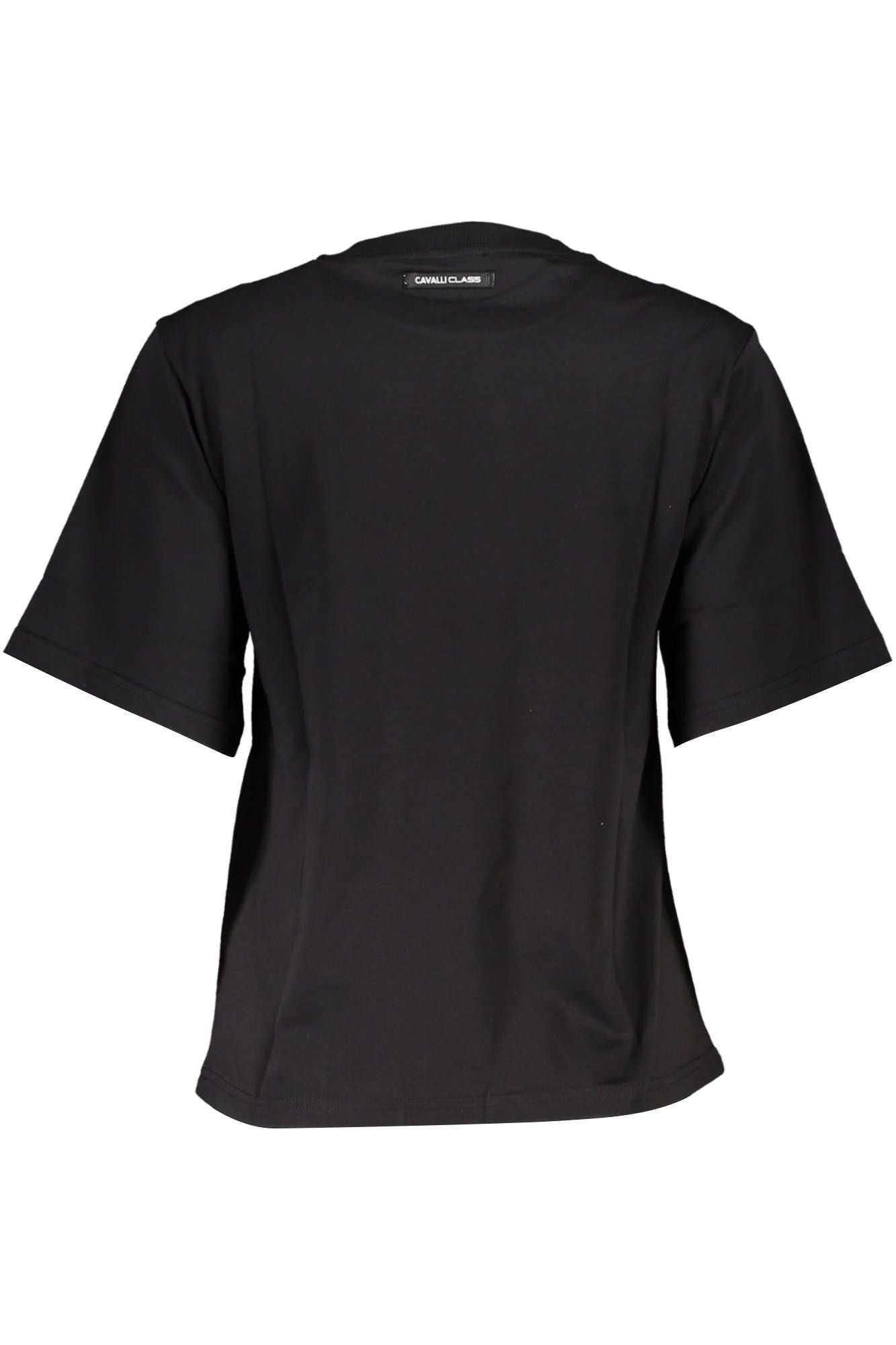 Chic Black Printed Cotton Tee with Logo Detail