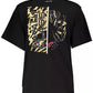Sleek Black Cotton Tee with Exclusive Print