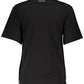 Elegant Black Cotton Tee with Signature Print