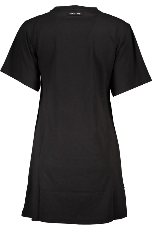 Elegant Black Printed Tee with Logo Detailing