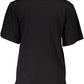Elegant Print Logo Tee with Round Neckline