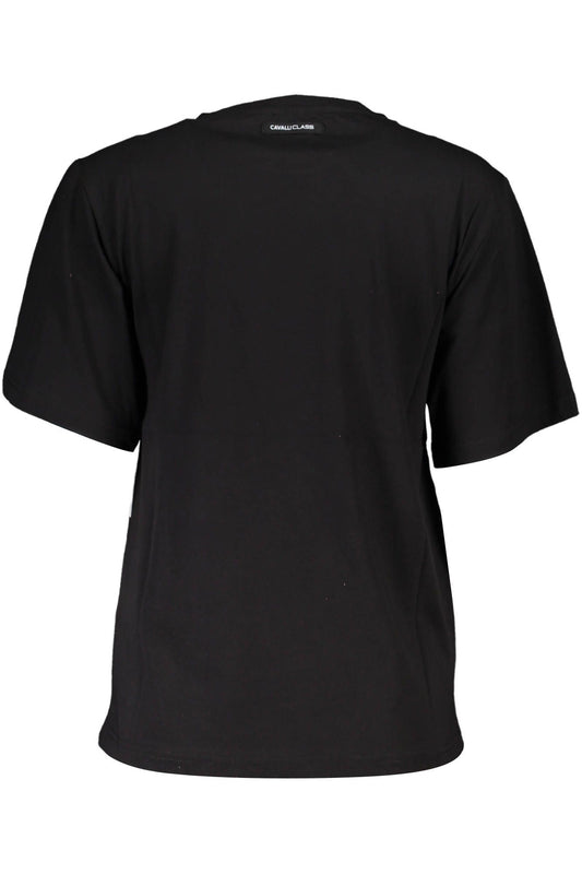 Elegant Print Logo Tee with Round Neckline