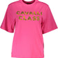 Elegant Pink Print Tee with Logo Detail