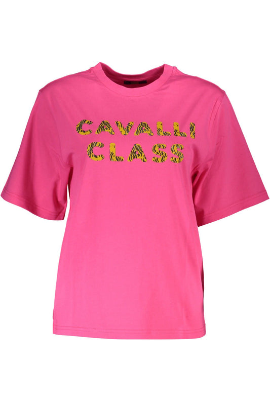 Elegant Pink Print Tee with Logo Detail