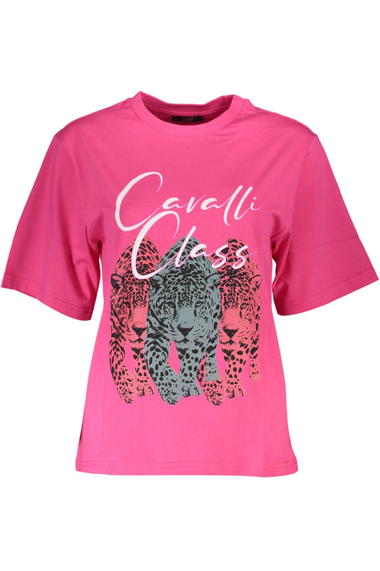 Elegant Slim Fit Pink Tee with Chic Print