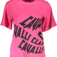 Chic Pink Cotton Tee with Signature Print