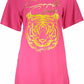 Chic Pink Cotton Tee with Signature Print