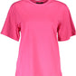 Chic Pink Slim-Fit Tee with Signature Print