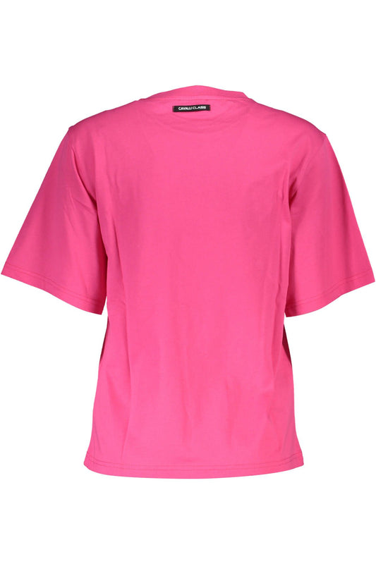 Elegant Pink Print Tee with Logo Detail