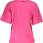 Elegant Slim Fit Pink Tee with Chic Print