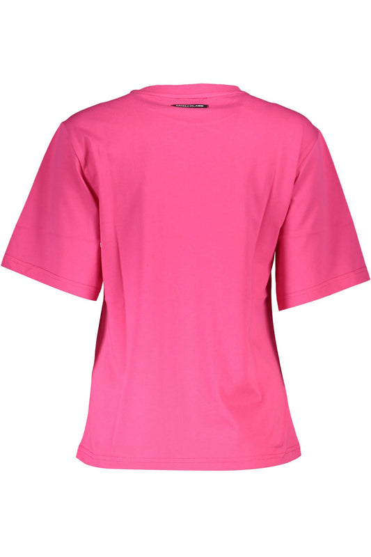 Elegant Slim Fit Pink Tee with Chic Print