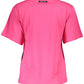 Chic Pink Cotton Tee with Signature Print