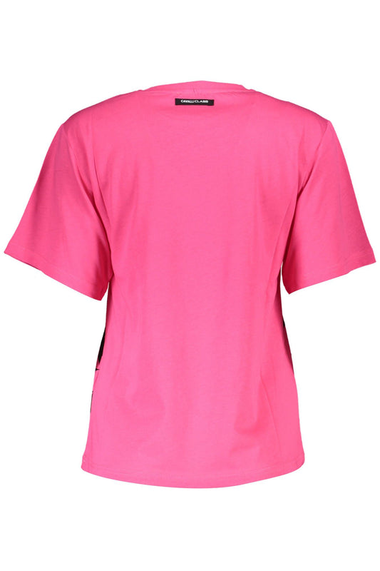 Chic Pink Cotton Tee with Signature Print