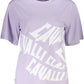Elegant Purple Print Tee with Chic Logo