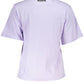 Elegant Purple Printed Tee with Chic Logo