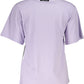 Elegant Purple Print Tee with Chic Logo
