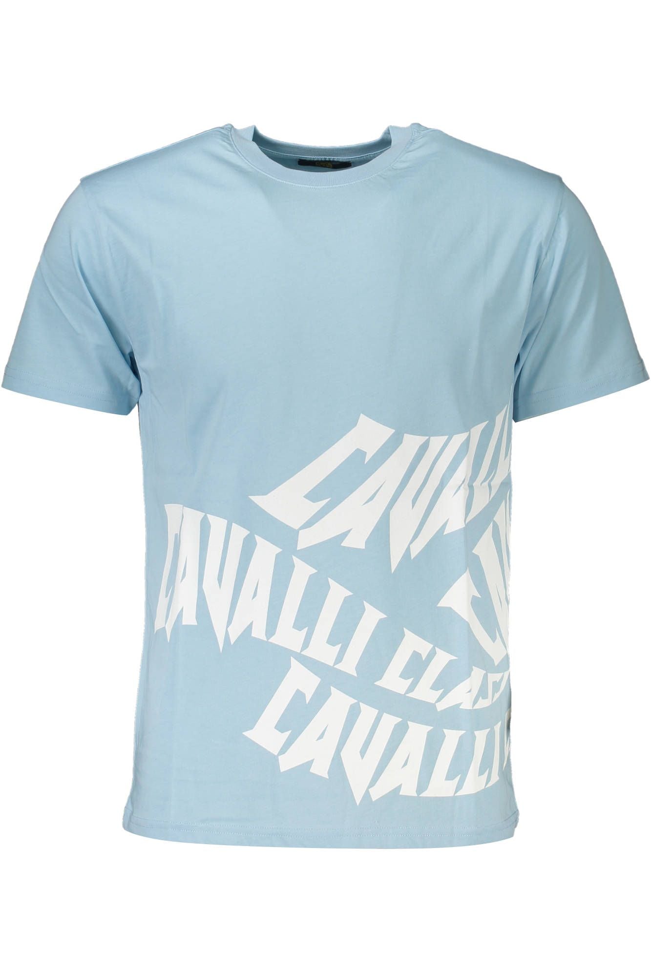 Elegant Light Blue Designer Tee with Logo Print