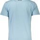 Elegant Light Blue Designer Tee with Logo Print