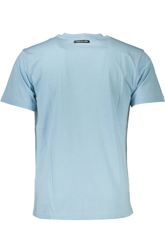Elegant Light Blue Designer Tee with Logo Print