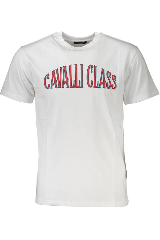 Elegant White Print Tee with Classic Logo