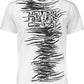 Chic White Print Logo Tee - Short Sleeves Round Neck