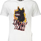 Elegant White Cotton Tee with Print Detail