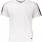 Elegant White Cotton Tee with Designer Print