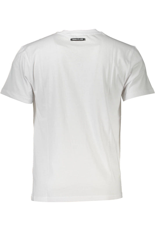 Elegant White Print Tee with Classic Logo
