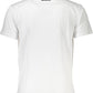 Chic White Print Logo Tee - Short Sleeves Round Neck