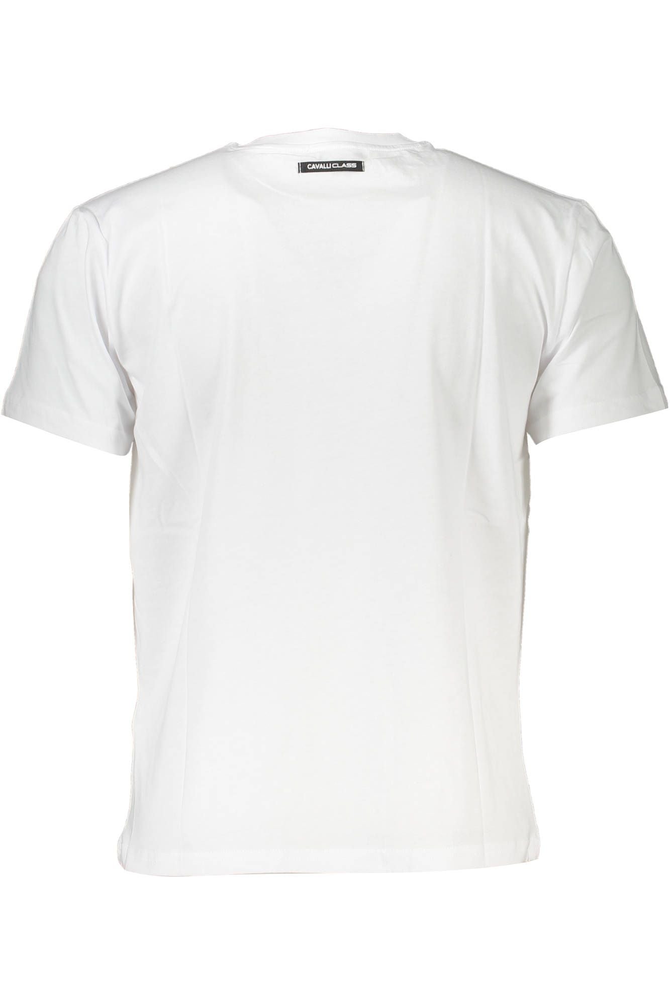 Chic White Print Logo Tee - Short Sleeves Round Neck