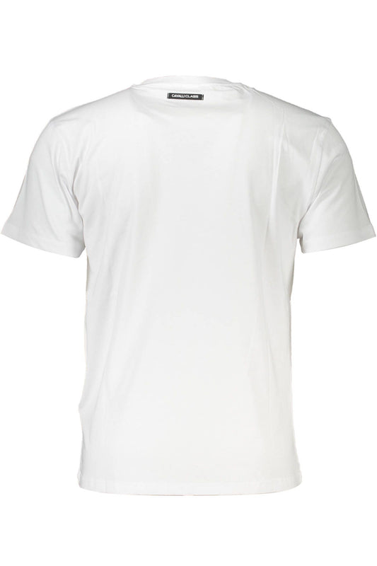 Elegant White Cotton Tee with Print Detail