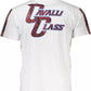 Elegant White Cotton Tee with Designer Print